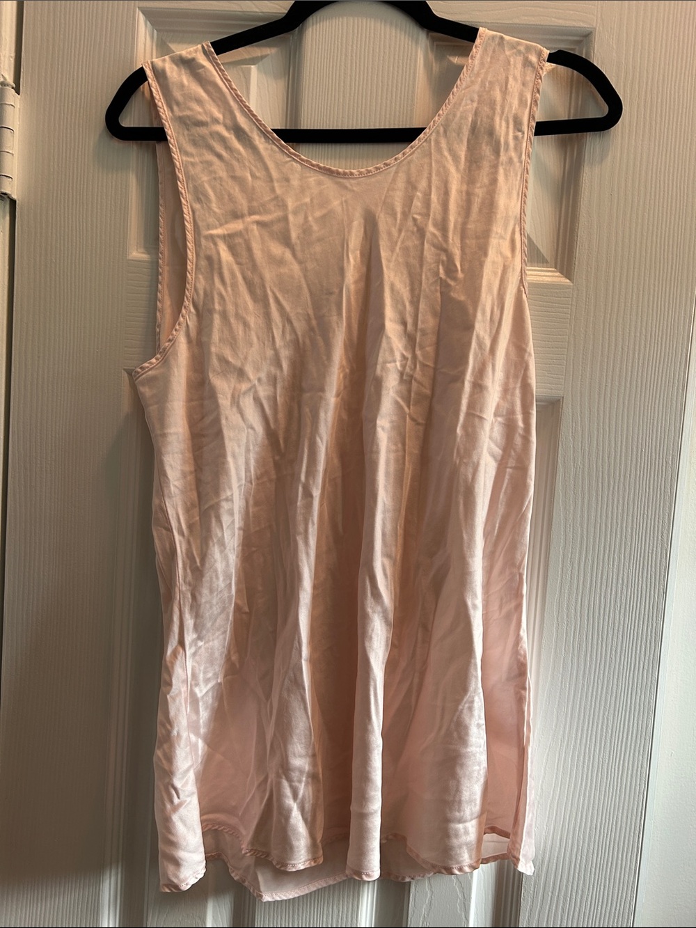 Fisher’s Finery 100% Mulberry Silk Blush Pink Tank Top XL